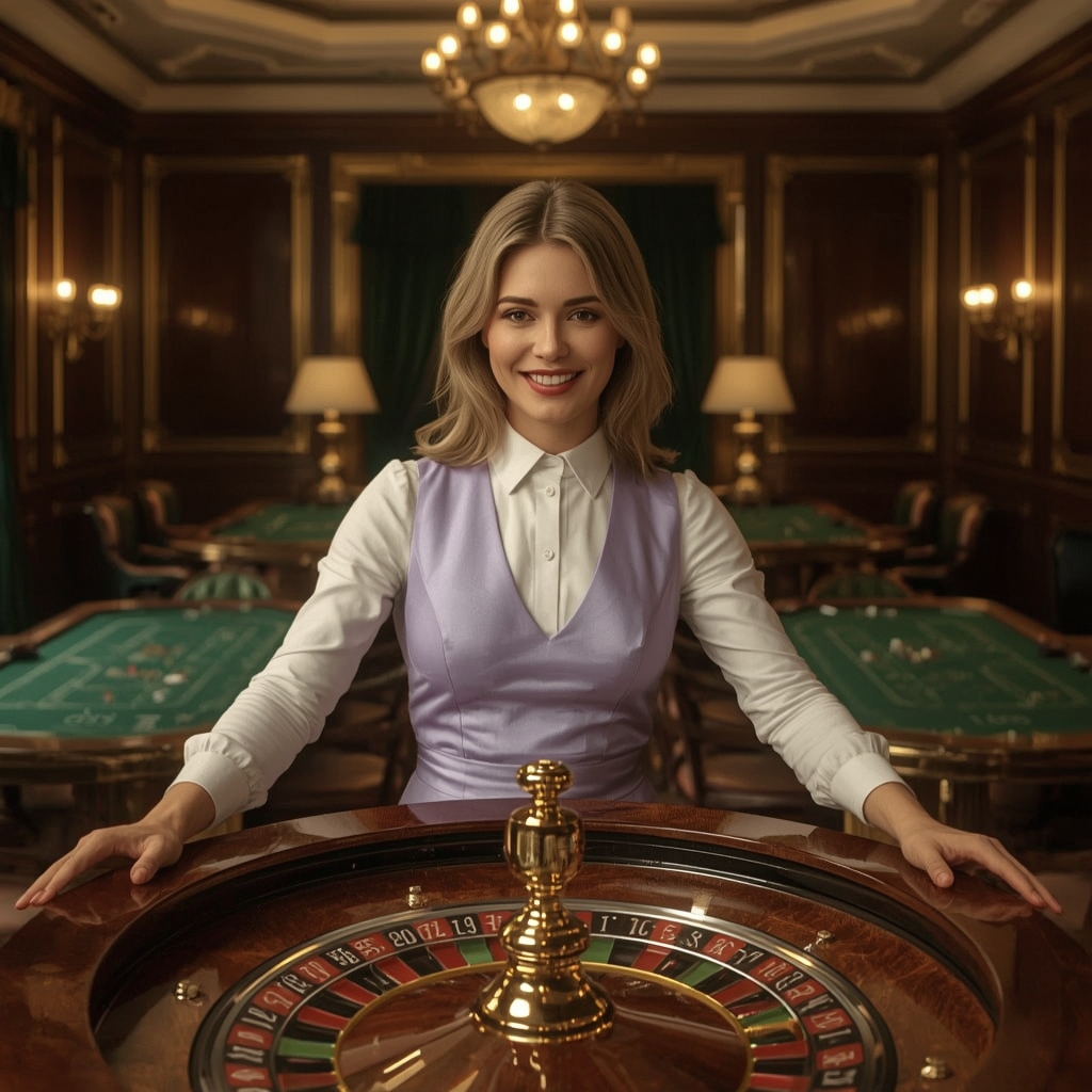 croupière sur la bannière de Casino Extra