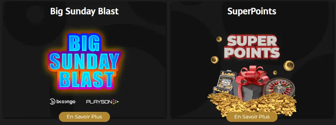 Big Sunday Blast et offres spéciales de Casino Extra
