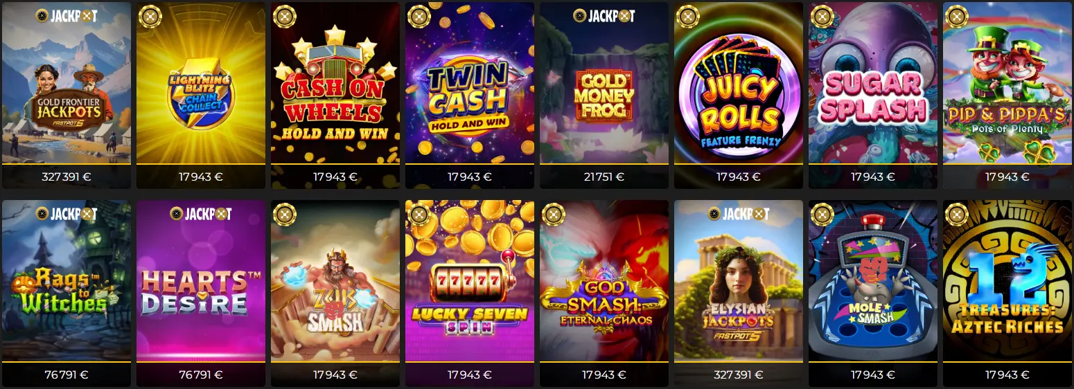 Sélection de jeux de casino en ligne